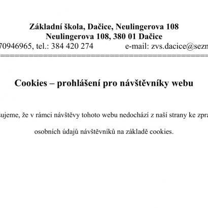 Prohlášení Cookies